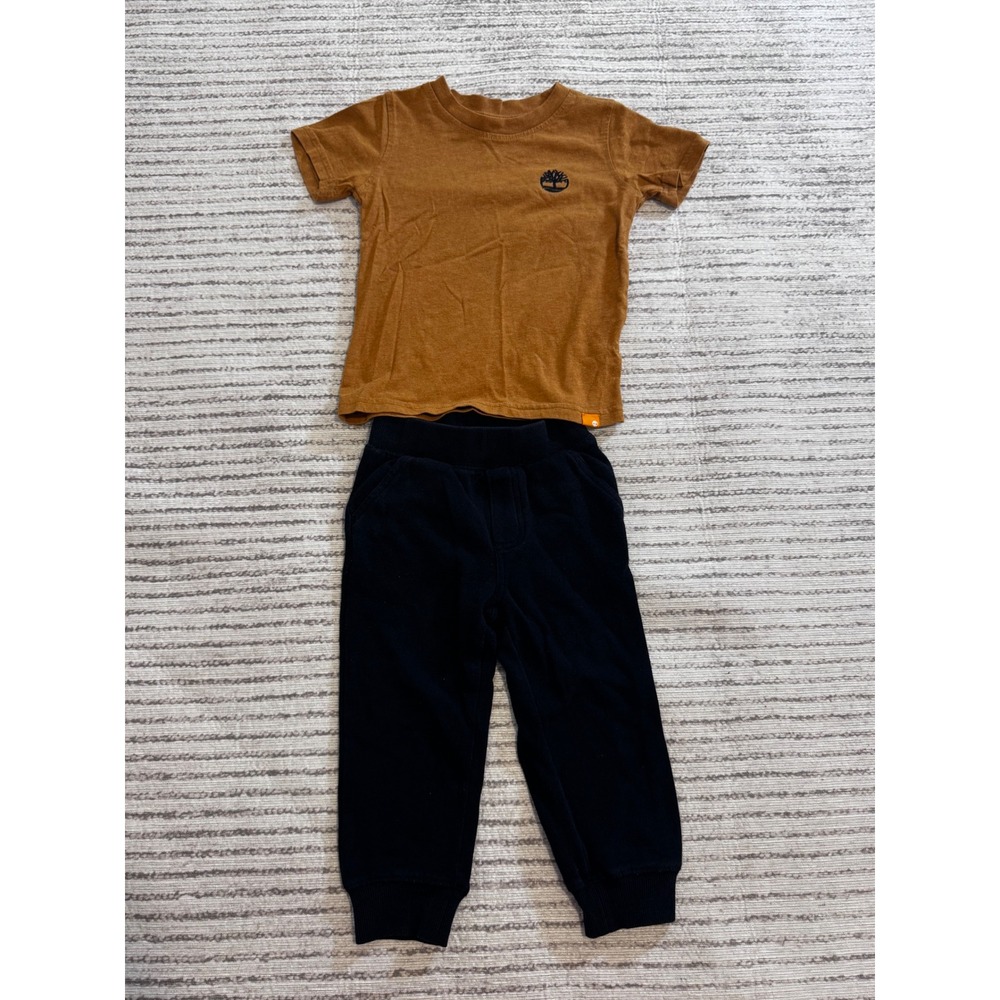 Timberland Toddler Boys 2-Piece T-Shirt and Jogger Pants Set Brown Black 24M